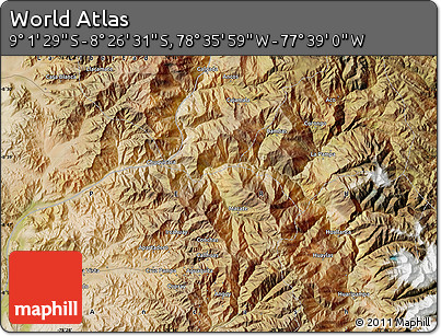 Satellite Map of the Area around 8° 44' 0" S, 78° 7' 30" W