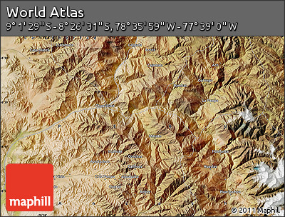 Satellite Map of the Area around 8° 44' 0" S, 78° 7' 30" W