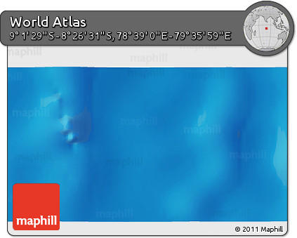 Physical 3D Map of the Area around 8° 44' 0" S, 79° 7' 30" E