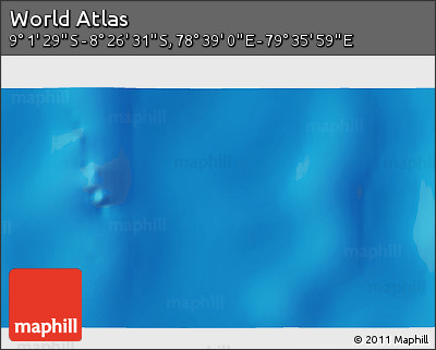 Physical 3D Map of the Area around 8° 44' 0" S, 79° 7' 30" E