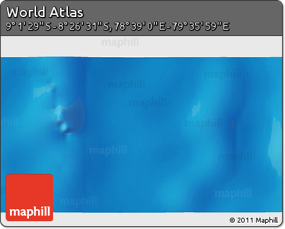 Physical 3D Map of the Area around 8° 44' 0" S, 79° 7' 30" E