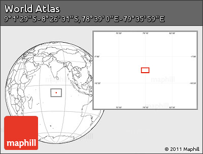 Blank Location Map of the Area around 8° 44' 0" S, 79° 7' 30" E