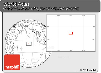 Blank Location Map of the Area around 8° 44' 0" S, 79° 7' 30" E