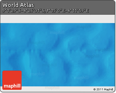 Shaded Relief 3D Map of the Area around 8° 44' 0" S, 7° 43' 29" E