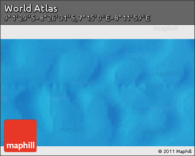 Shaded Relief 3D Map of the Area around 8° 44' 0" S, 7° 43' 29" E