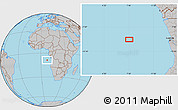 Gray Location Map of the area around 8° 44' 0" S, 7° 43' 29" E