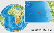 Physical Location Map of the area around 8° 44' 0" S, 7° 43' 29" E