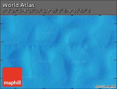 Physical Map of the Area around 8° 44' 0" S, 7° 43' 29" E