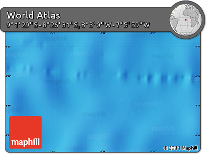 Physical Map of the Area around 8° 44' 0" S, 7° 34' 30" W