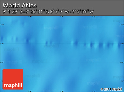 Physical Map of the Area around 8° 44' 0" S, 7° 34' 30" W