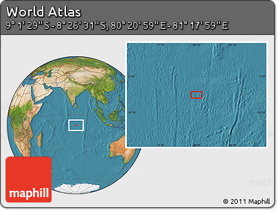 Satellite Location Map of the Area around 8° 44' 0" S, 80° 49' 29" E