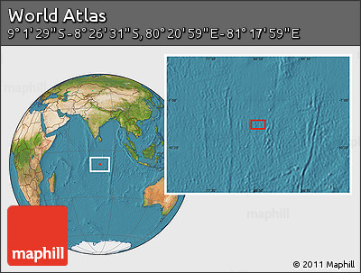 Satellite Location Map of the Area around 8° 44' 0" S, 80° 49' 29" E