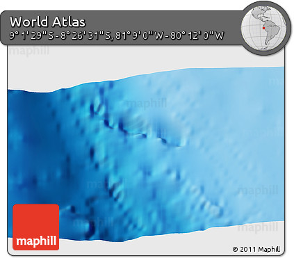 Shaded Relief 3D Map of the Area around 8° 44' 0" S, 80° 40' 30" W