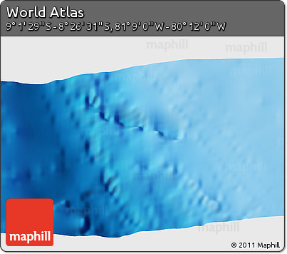 Shaded Relief 3D Map of the Area around 8° 44' 0" S, 80° 40' 30" W