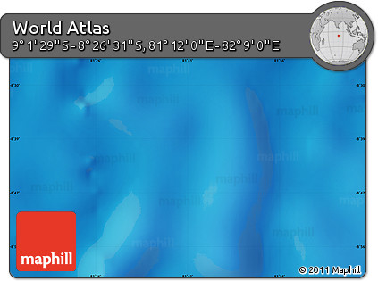 Physical Map of the Area around 8° 44' 0" S, 81° 40' 30" E