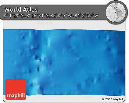 Shaded Relief 3D Map of the Area around 8° 44' 0" S, 81° 31' 30" W
