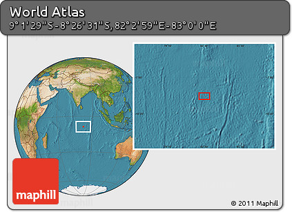 Satellite Location Map of the Area around 8° 44' 0" S, 82° 31' 30" E