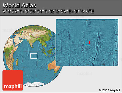 Satellite Location Map of the Area around 8° 44' 0" S, 82° 31' 30" E
