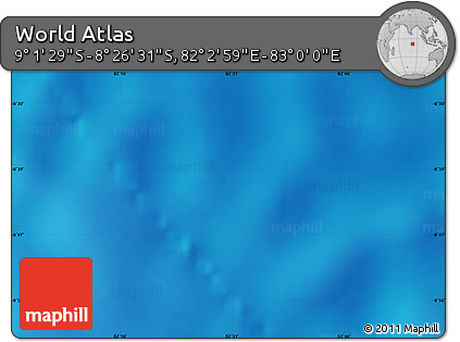 Physical Map of the Area around 8° 44' 0" S, 82° 31' 30" E