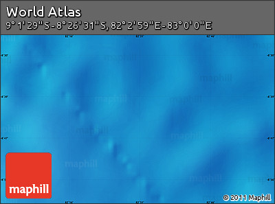 Physical Map of the Area around 8° 44' 0" S, 82° 31' 30" E