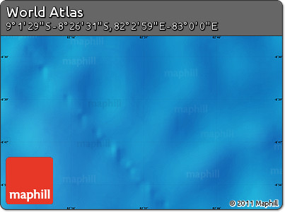 Physical Map of the Area around 8° 44' 0" S, 82° 31' 30" E