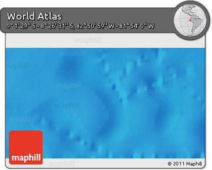 Shaded Relief 3D Map of the Area around 8° 44' 0" S, 82° 22' 30" W