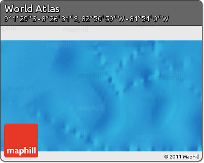 Shaded Relief 3D Map of the Area around 8° 44' 0" S, 82° 22' 30" W