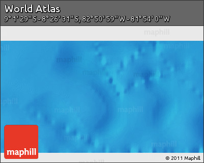 Shaded Relief 3D Map of the Area around 8° 44' 0" S, 82° 22' 30" W