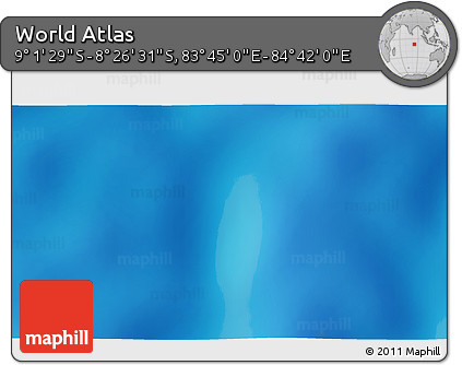 Shaded Relief 3D Map of the Area around 8° 44' 0" S, 84° 13' 29" E