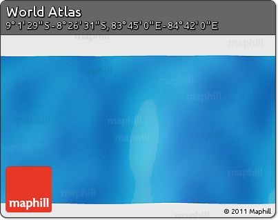 Shaded Relief 3D Map of the Area around 8° 44' 0" S, 84° 13' 29" E