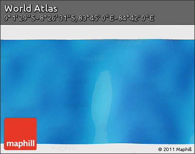 Shaded Relief 3D Map of the Area around 8° 44' 0" S, 84° 13' 29" E