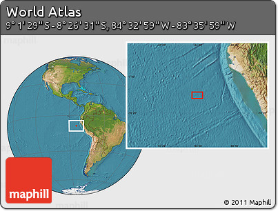 Satellite Location Map of the Area around 8° 44' 0" S, 84° 4' 29" W