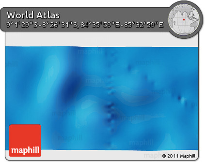 Shaded Relief 3D Map of the Area around 8° 44' 0" S, 85° 4' 29" E
