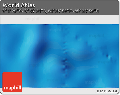 Shaded Relief 3D Map of the Area around 8° 44' 0" S, 85° 4' 29" E