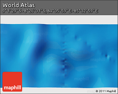Shaded Relief 3D Map of the Area around 8° 44' 0" S, 85° 4' 29" E