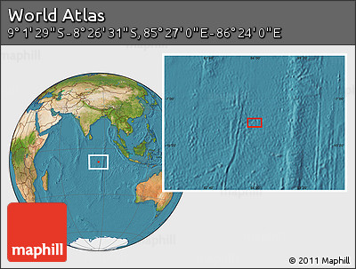 Satellite Location Map of the Area around 8° 44' 0" S, 85° 55' 30" E