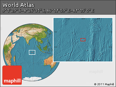Satellite Location Map of the Area around 8° 44' 0" S, 86° 46' 30" E