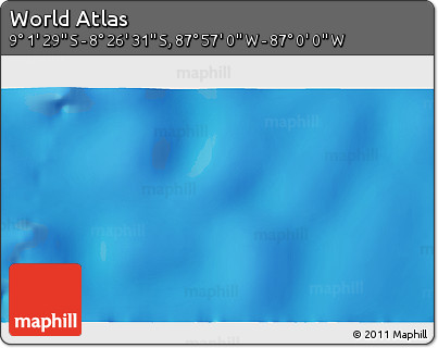 Shaded Relief 3D Map of the Area around 8° 44' 0" S, 87° 28' 29" W