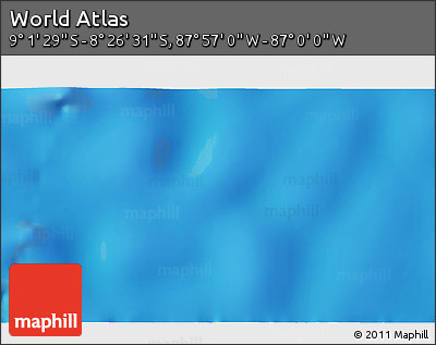 Shaded Relief 3D Map of the Area around 8° 44' 0" S, 87° 28' 29" W
