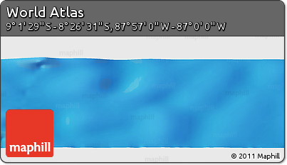 Physical Panoramic Map of the Area around 8° 44' 0" S, 87° 28' 29" W