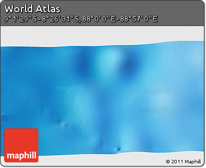 Shaded Relief 3D Map of the Area around 8° 44' 0" S, 88° 28' 29" E