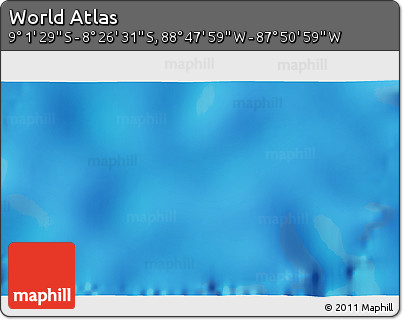 Shaded Relief 3D Map of the Area around 8° 44' 0" S, 88° 19' 29" W