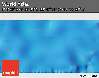 Shaded Relief 3D Map of the Area around 8° 44' 0" S, 88° 19' 29" W