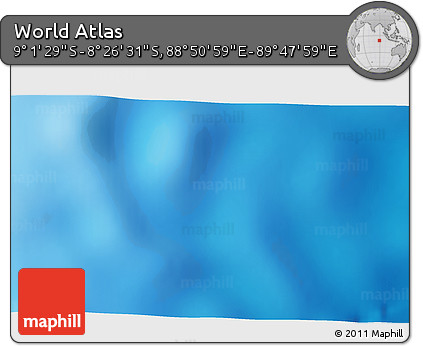 Shaded Relief 3D Map of the Area around 8° 44' 0" S, 89° 19' 29" E