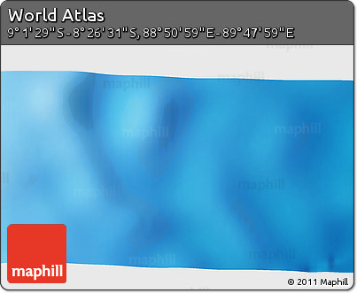 Shaded Relief 3D Map of the Area around 8° 44' 0" S, 89° 19' 29" E