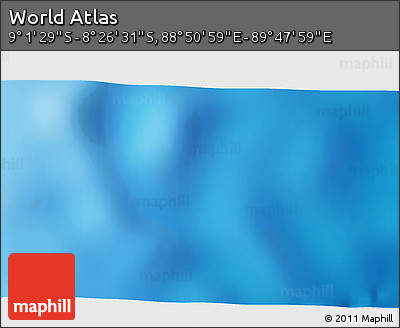 Shaded Relief 3D Map of the Area around 8° 44' 0" S, 89° 19' 29" E