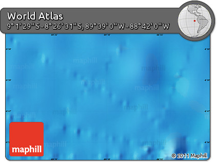 Shaded Relief Map of the Area around 8° 44' 0" S, 89° 10' 30" W