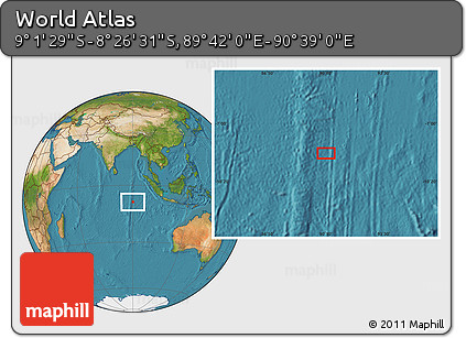 Satellite Location Map of the Area around 8° 44' 0" S, 90° 10' 30" E