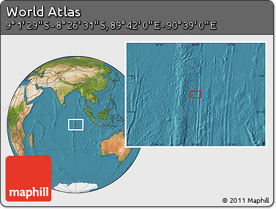 Satellite Location Map of the Area around 8° 44' 0" S, 90° 10' 30" E