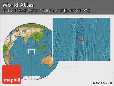 Satellite Location Map of the Area around 8° 44' 0" S, 90° 10' 30" E